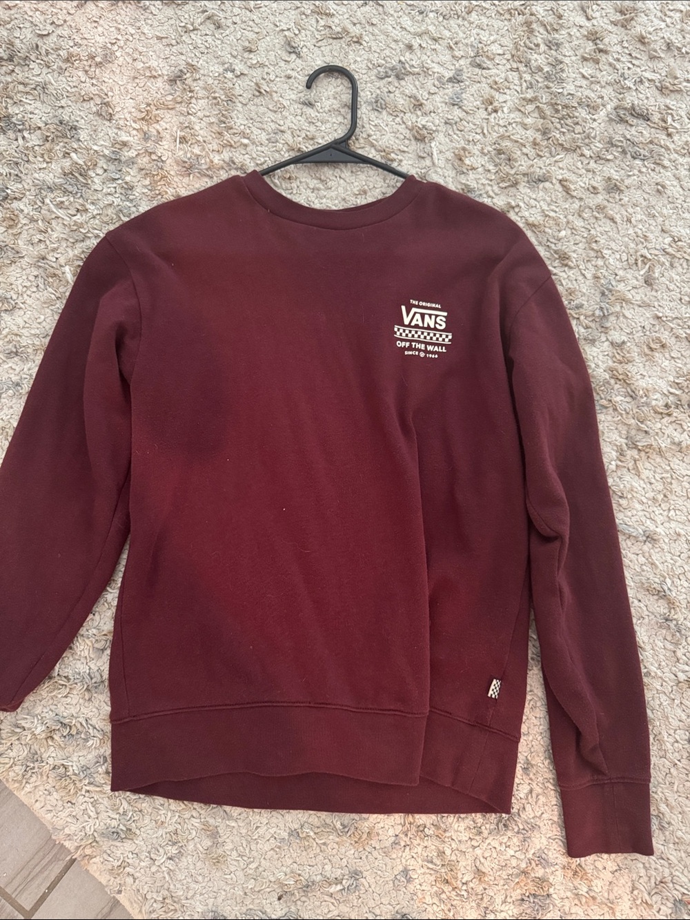 Vans Men's Burgundy Crewneck Sweatshirt